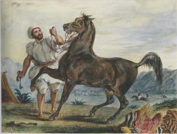 馬を率いるトルコ人またはアラブ人 Oil Paintings